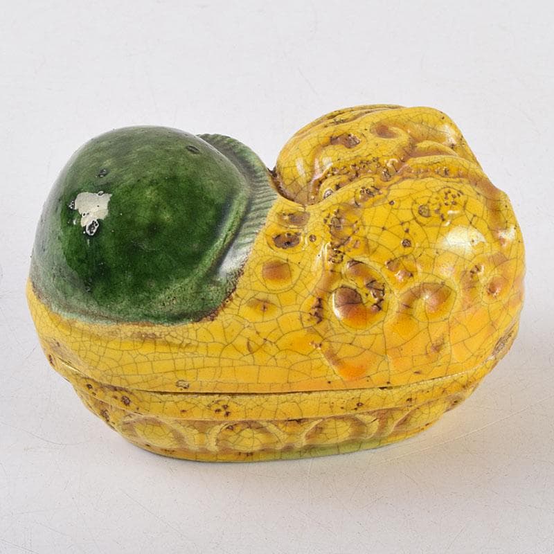 茶道具　永楽善五郎造　黄交趾　獅子形香合　共箱　M　R9339