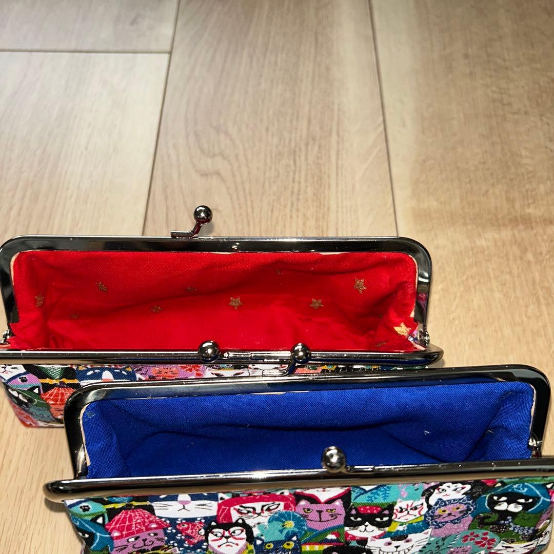 ハンドメイドがま口ペンケース＆メガネケース　歌舞伎猫柄　十三郎様確認用