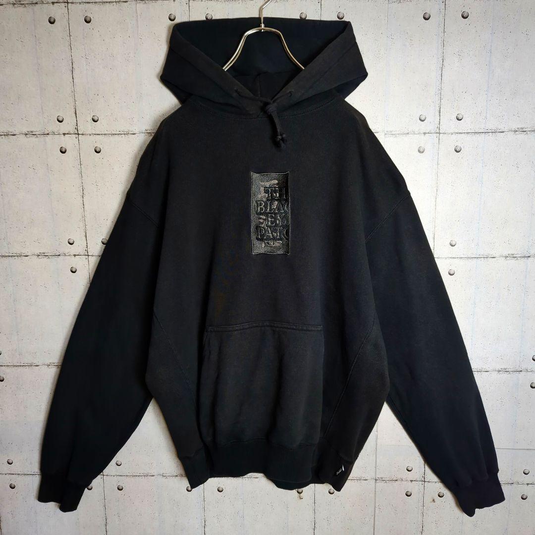 【黒刺繍オールブラック】ブラックアイパッチ　取扱注意　スウェット パーカー　L