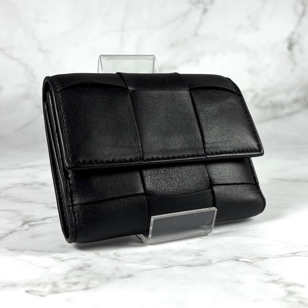 BOTTEGA VENETA ブラック 3つ折り 財布 カセット