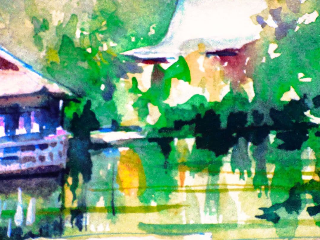 水彩画鎌倉八幡宮( 額装済み)