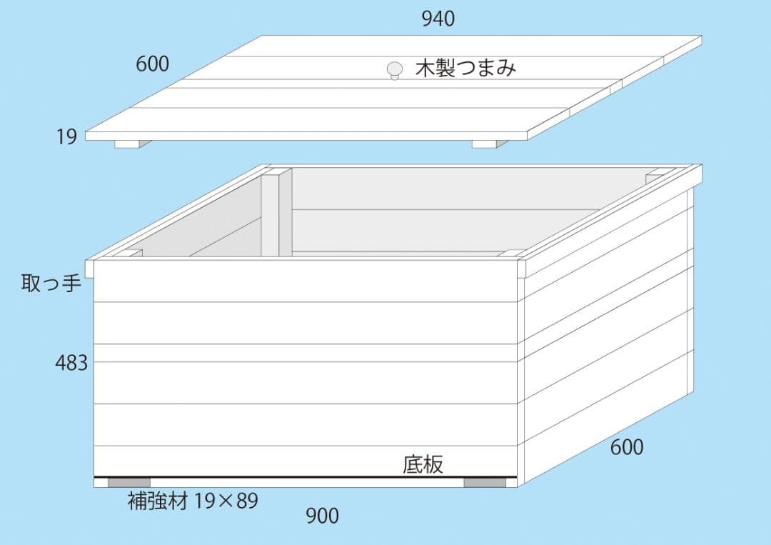 massan様オーダーメイド品 木箱（蓋付）