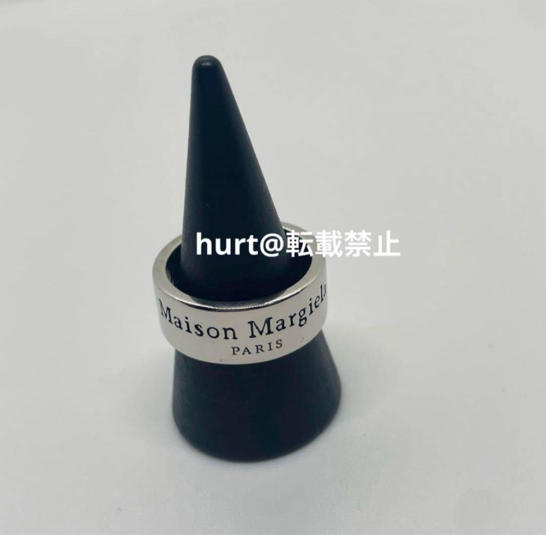 【新品外箱あり】メゾンマルジェラ ワイド ロゴ リング 22号相当 幅8mm