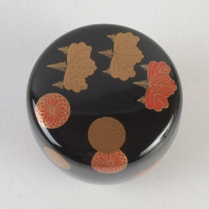 茶道具　漆芸家　難波仁斎作　高台寺蒔絵　平棗　共箱　V　9594