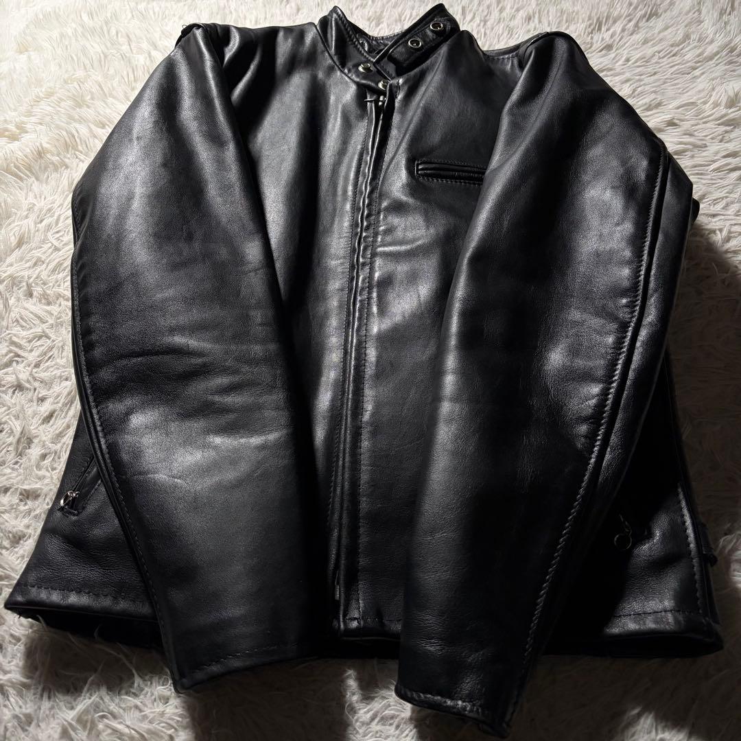 【米国製】schott ライダースジャケット　シングル　641 ブラック　本革