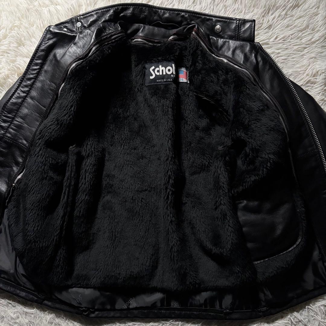 【米国製】schott ライダースジャケット　シングル　641 ブラック　本革