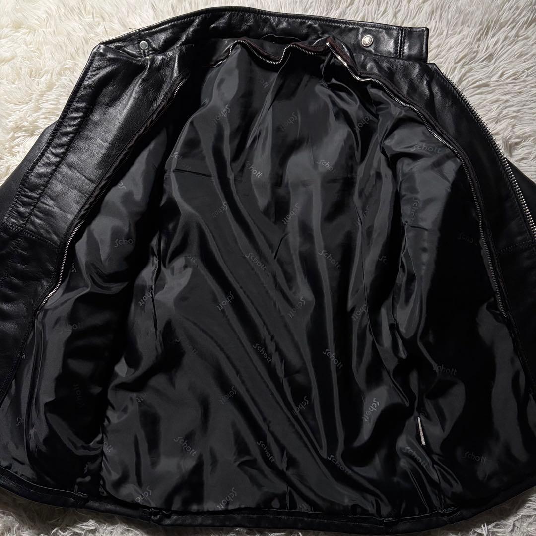 【米国製】schott ライダースジャケット　シングル　641 ブラック　本革
