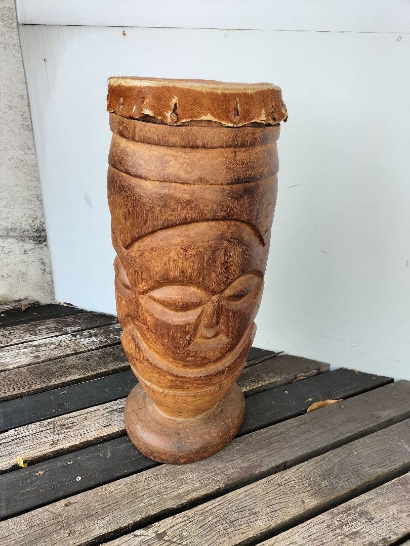 アフリカ 民族 打楽器 大型 ジャンベ 高さ67cm 打面約26cm