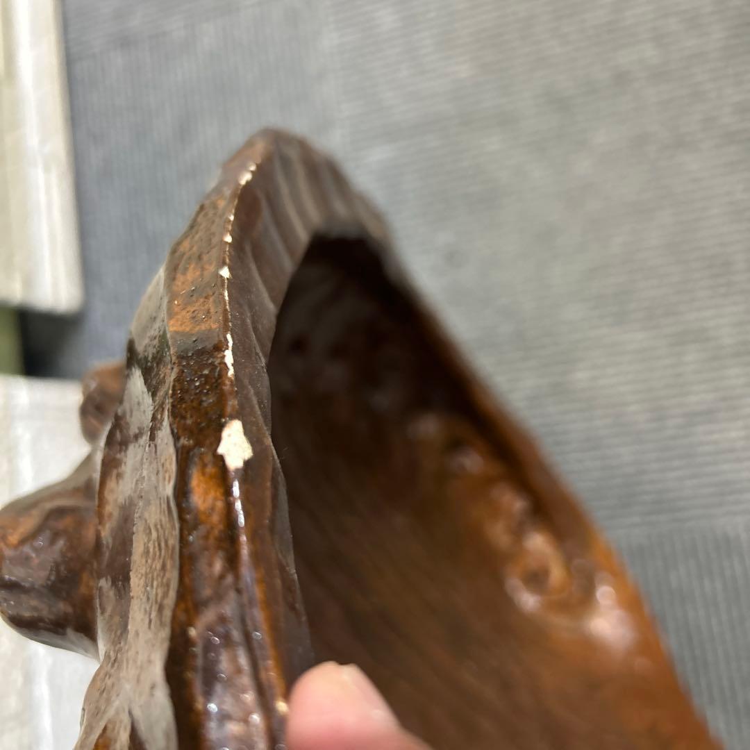 骨董品　大きなアワビの陶磁器