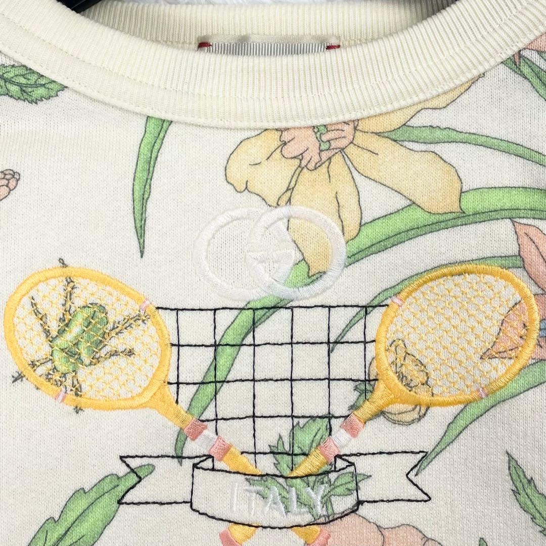 GUCCI グッチ キッズトレーナー 刺繍 GG フラワー テニス柄 サイズ6