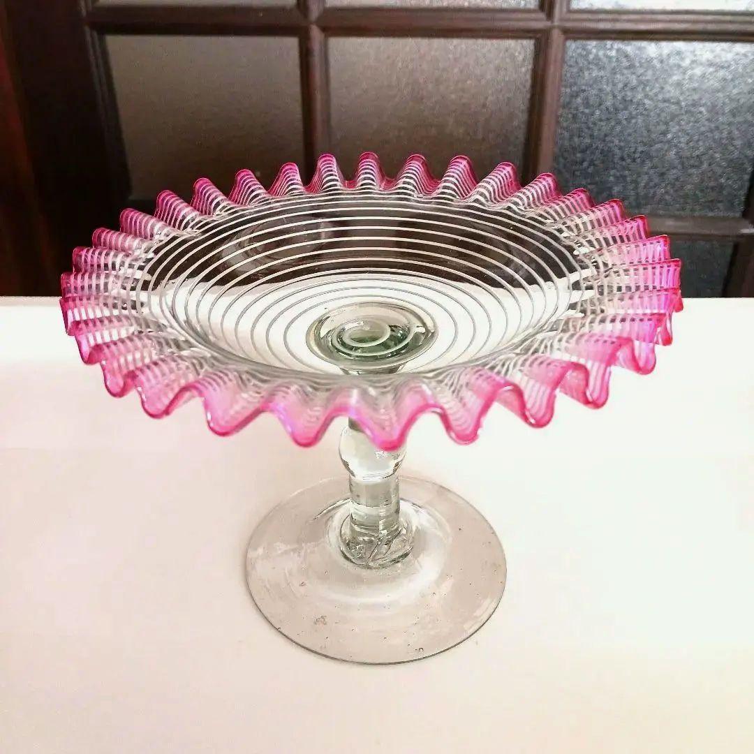 大正ガラス　コンポート　　　16センチ