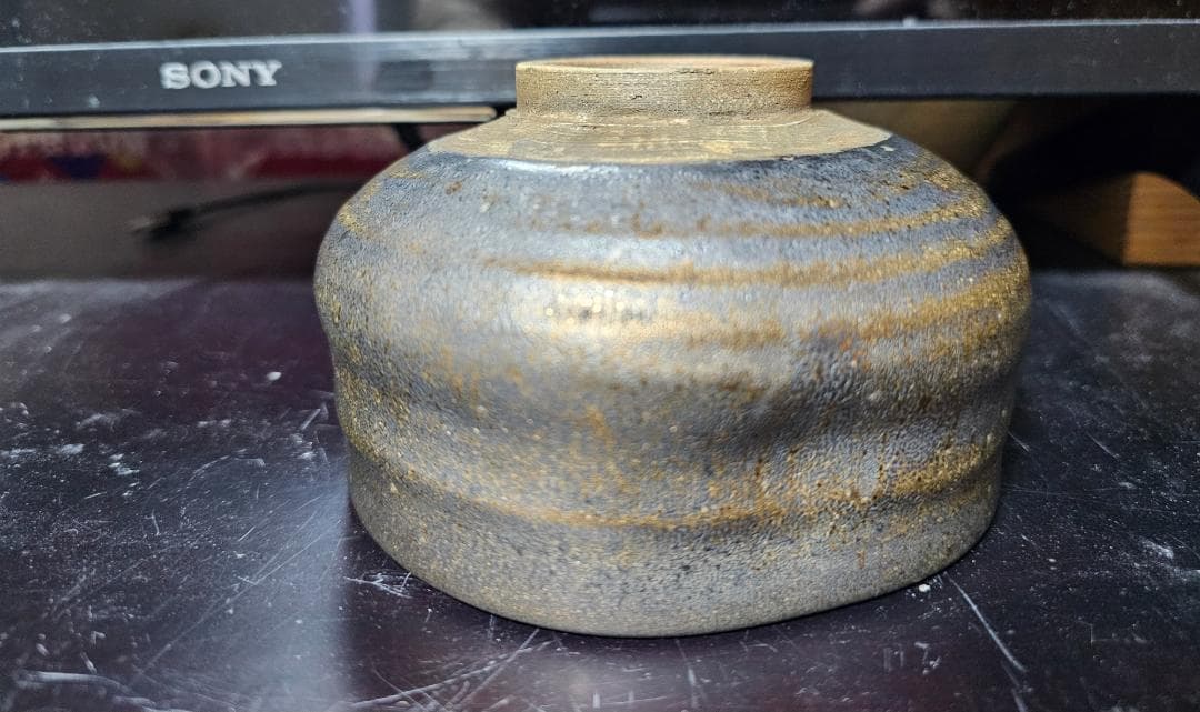 幕末から明治の布志名焼 金流し茶碗 珍品です