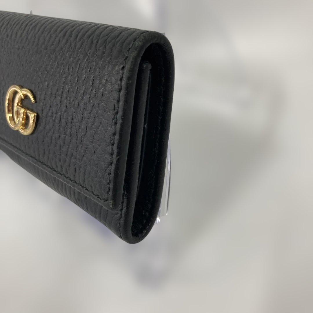 【極美品】GUCCI グッチ GGマーモント 6連キーケース ブラック レザー