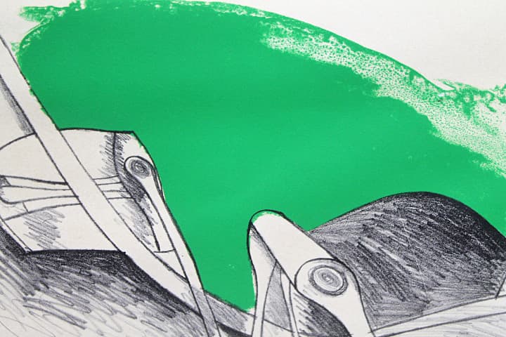 池田満寿夫【私のカリフォルニア】 大版 リトグラフ