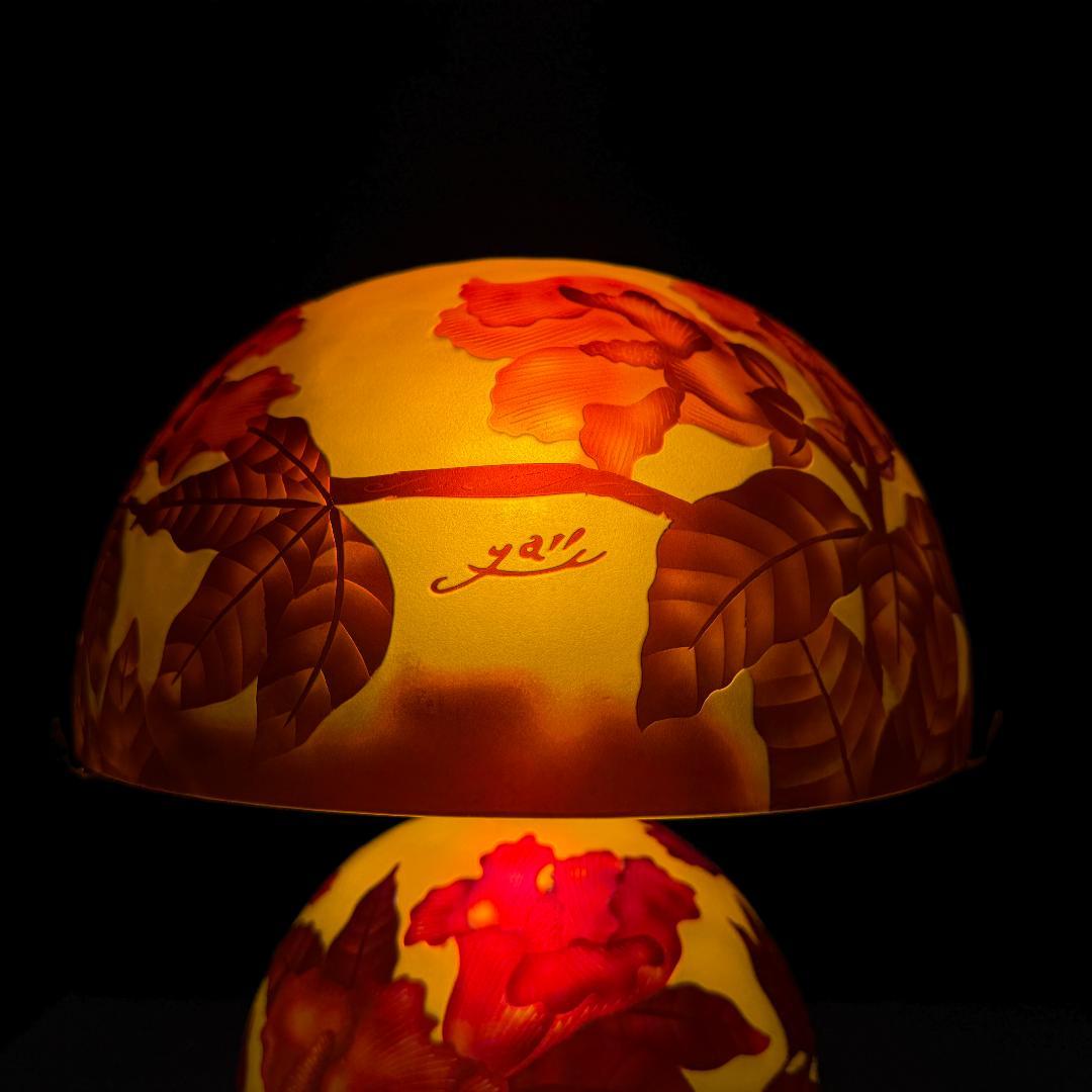 高さ35㎝【希少】【特大】エミールガレ風　レプリカ　ランプ　卓上照明