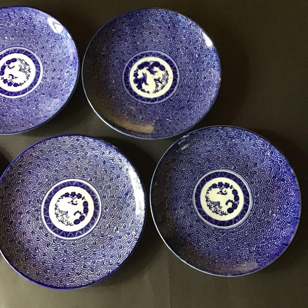 印番手7寸皿　5枚　明治期