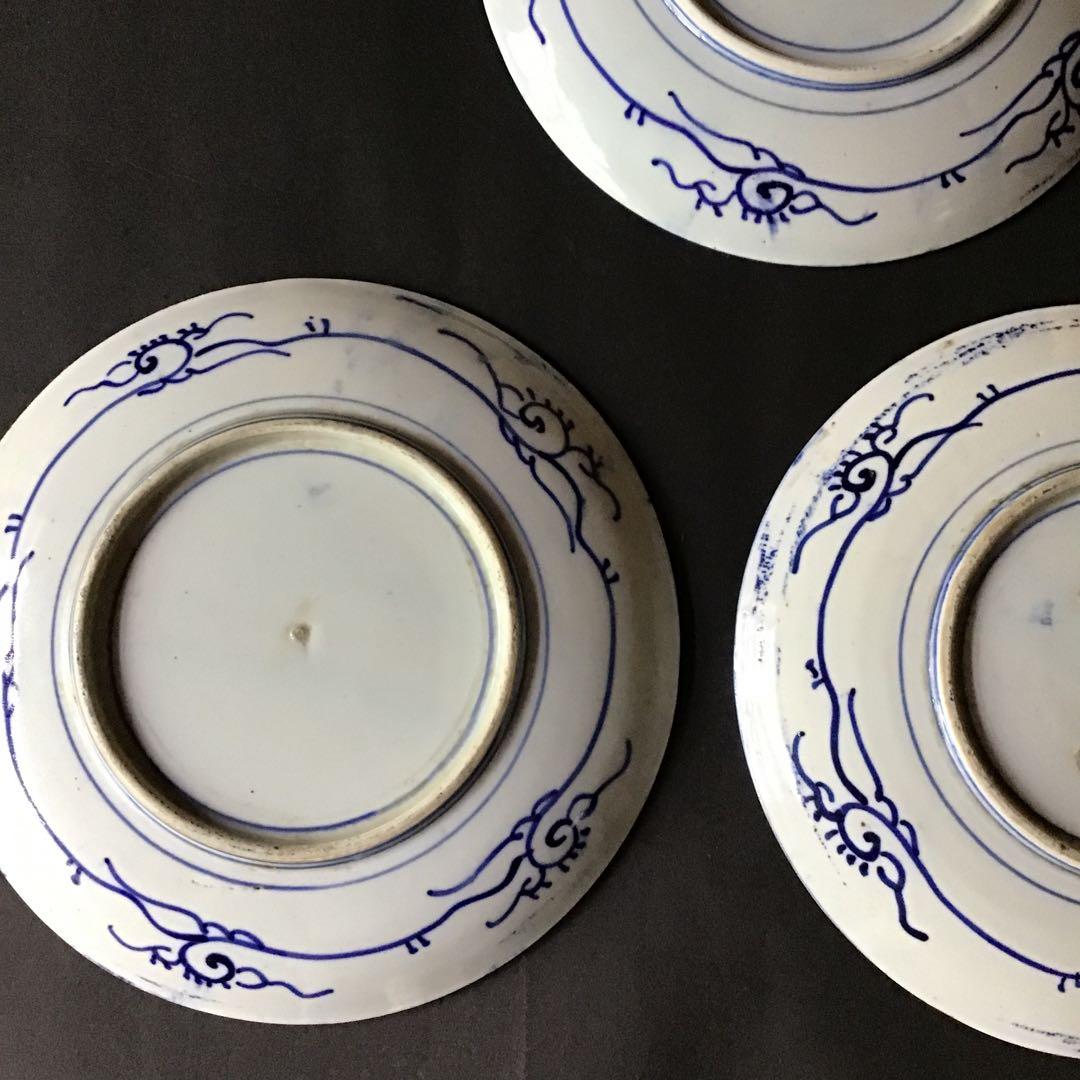 印番手7寸皿　5枚　明治期