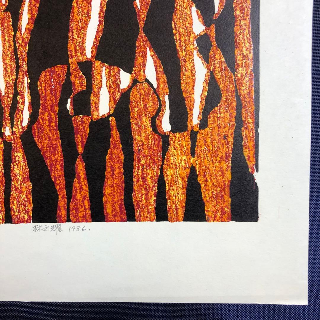 林之耀　「斑紋与進化」 シルクスクリーン　作家直筆サイン入り　額縁無し