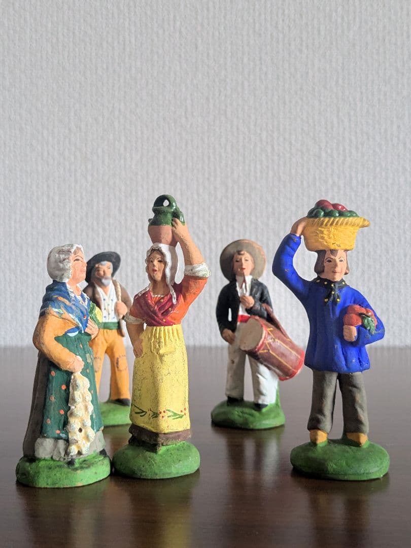 フランス ヴィンテージ サントン 人形 テラコッタ フィギュア 5点 置き物