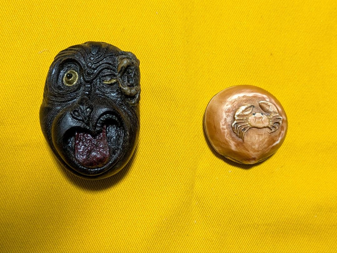 【閉店売り尽し】手彫の香合2点