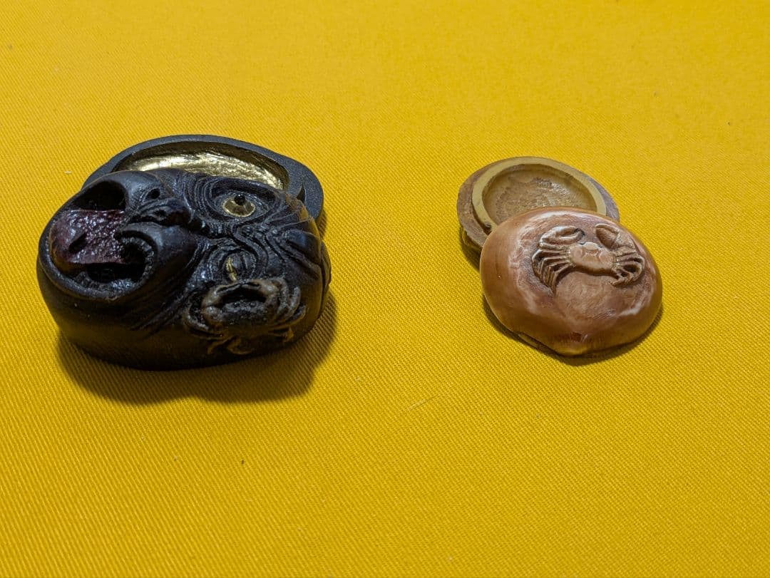 【閉店売り尽し】手彫の香合2点