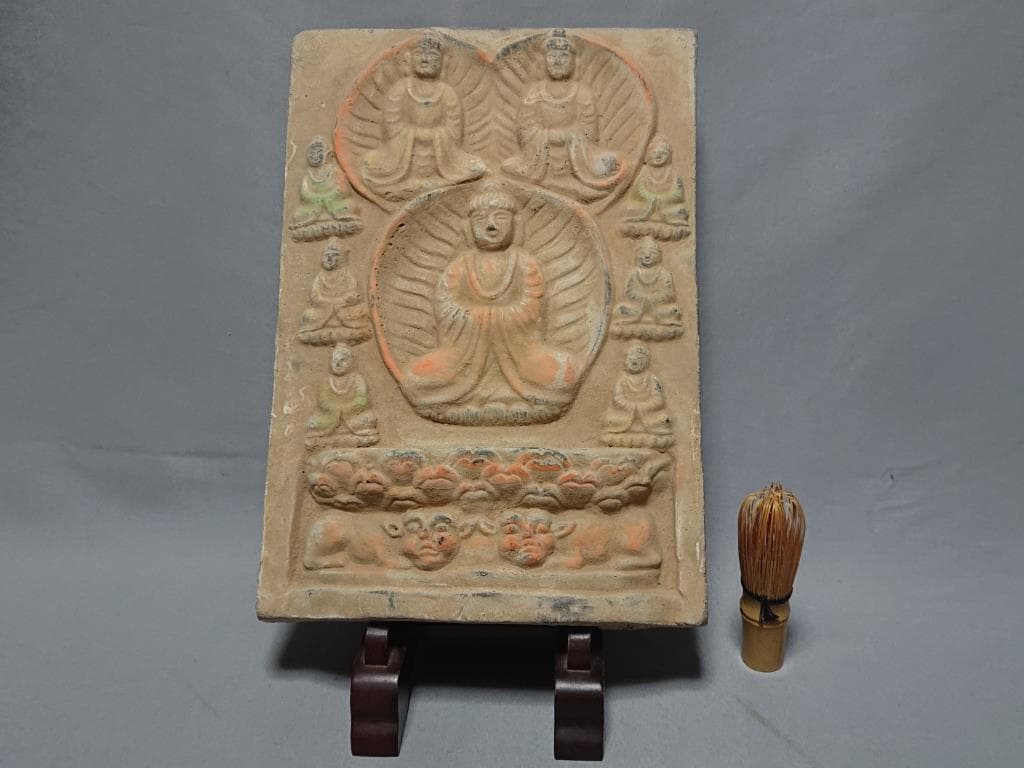 コレクター収集　仏教美術　曼荼羅　磚　（A）