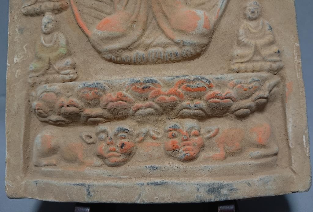 コレクター収集　仏教美術　曼荼羅　磚　（A）