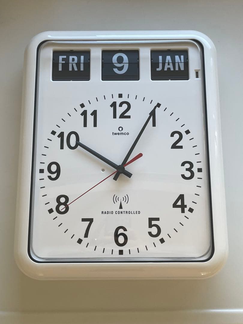 格安！twemcoパタパタ電波時計 RC-12 WHITE