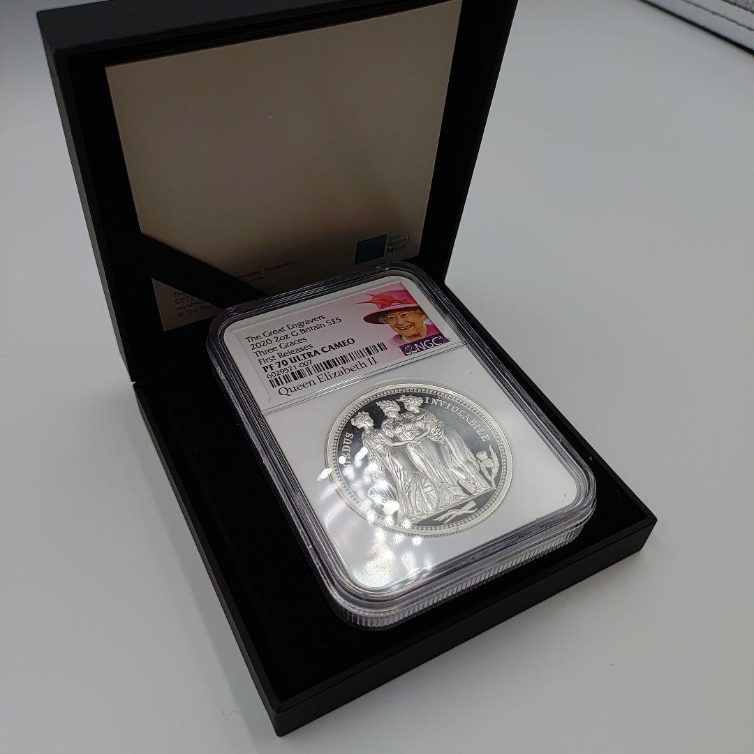 値下げしました【NGC最高鑑定】2020年PF70スリーグレイセス銀貨希少！