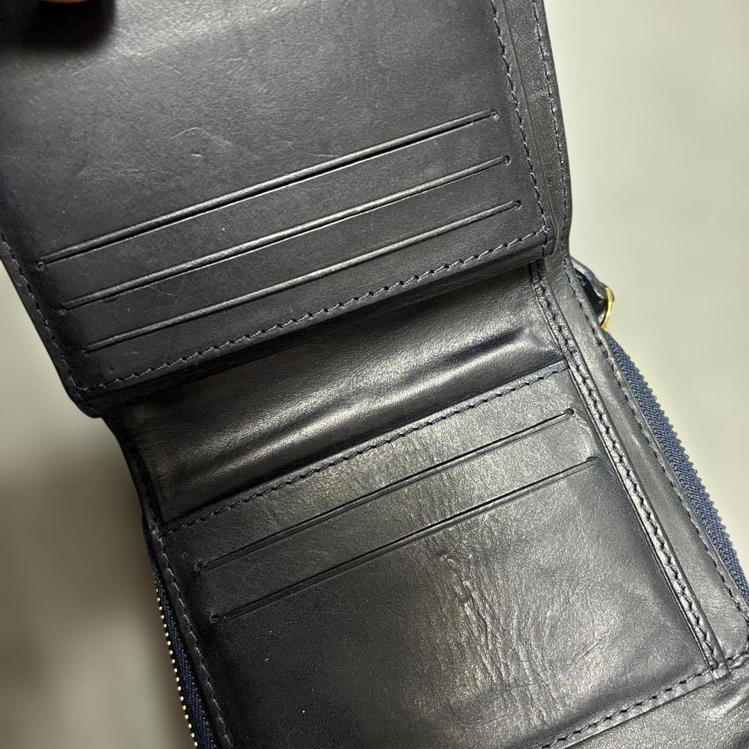 セリーヌ折財布 CELINE 二つ折り ネイビー 希少 美品