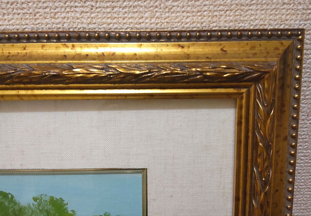 油彩　風景画　ガラスあり額縁