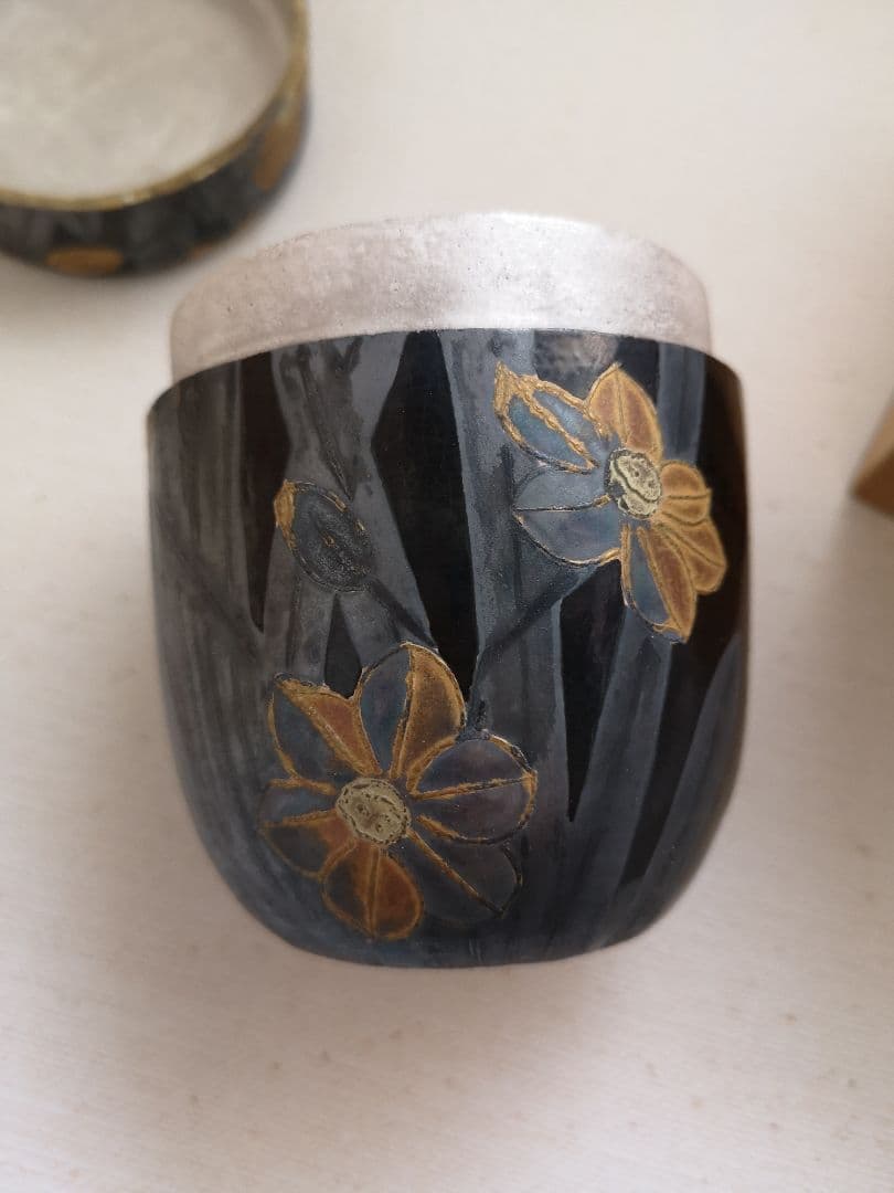 山崎窯 浅野紫仙　陶器　大棗