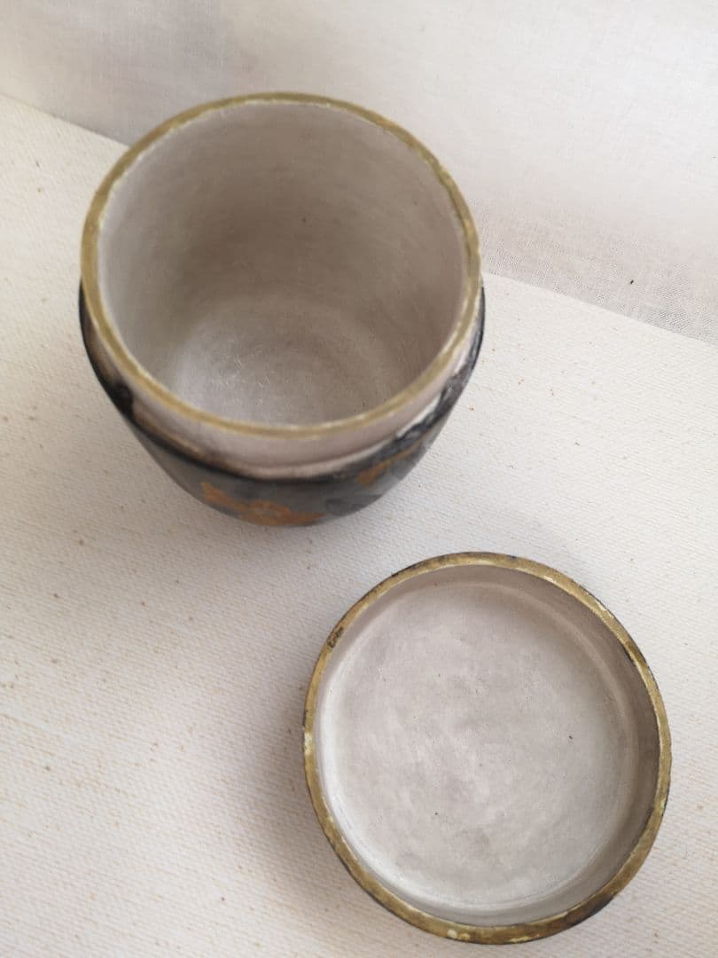 山崎窯 浅野紫仙　陶器　大棗