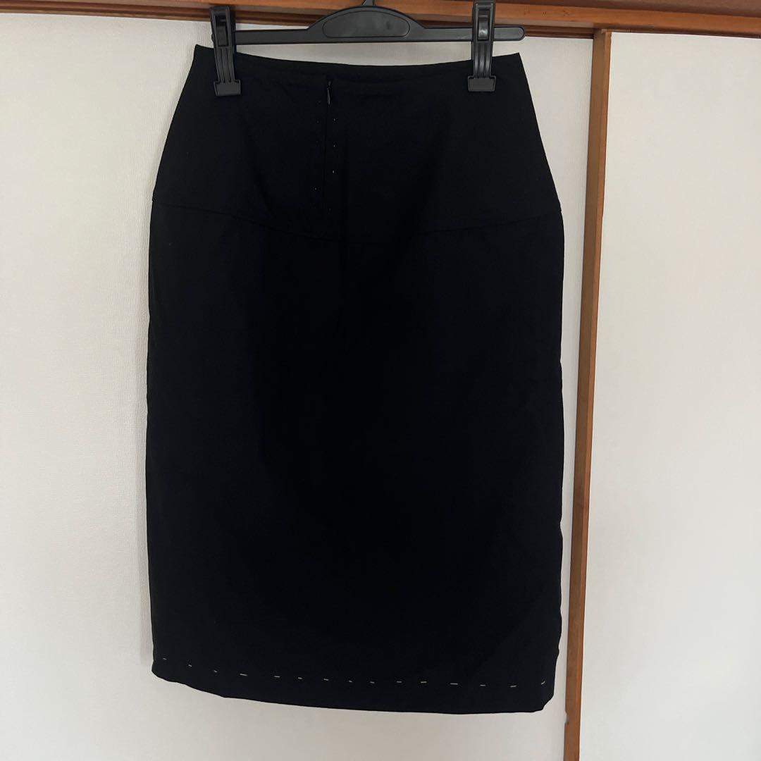 ヨウジヤマモト黒 タイトスカート ステッチ入り