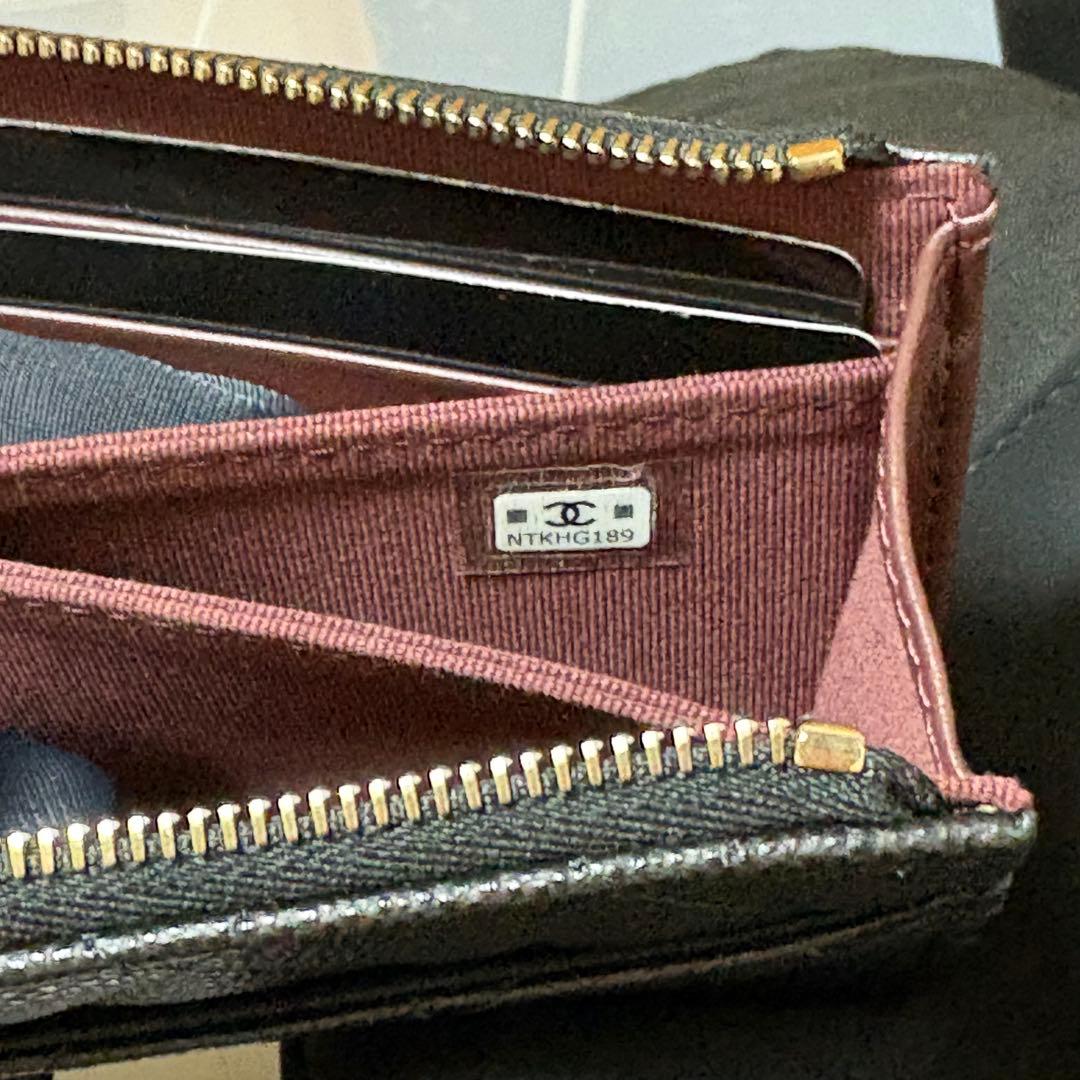 【新品】CHANEL ミニ財布 L字ファスナー キャリアスキン