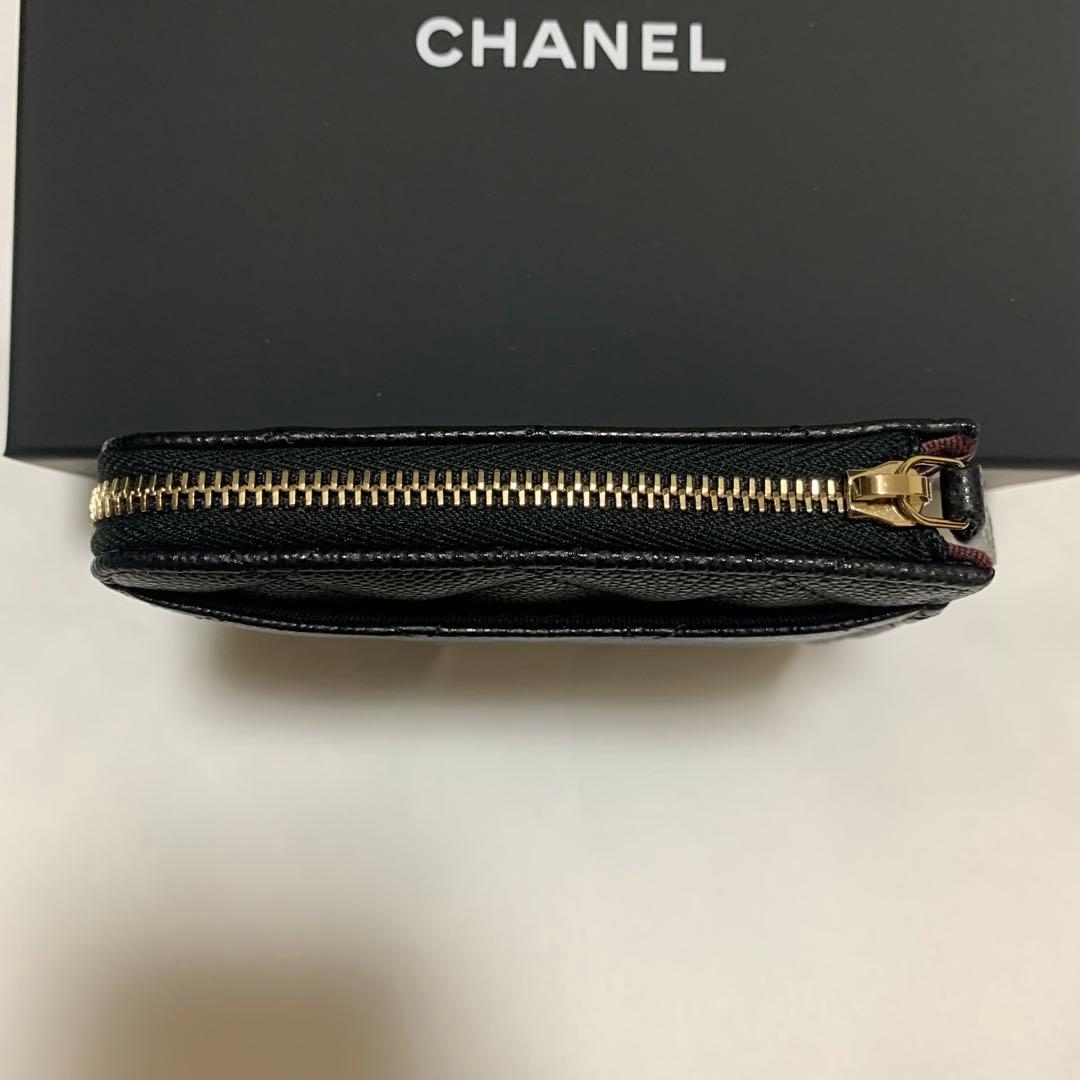 【新品】CHANEL ミニ財布 L字ファスナー キャリアスキン