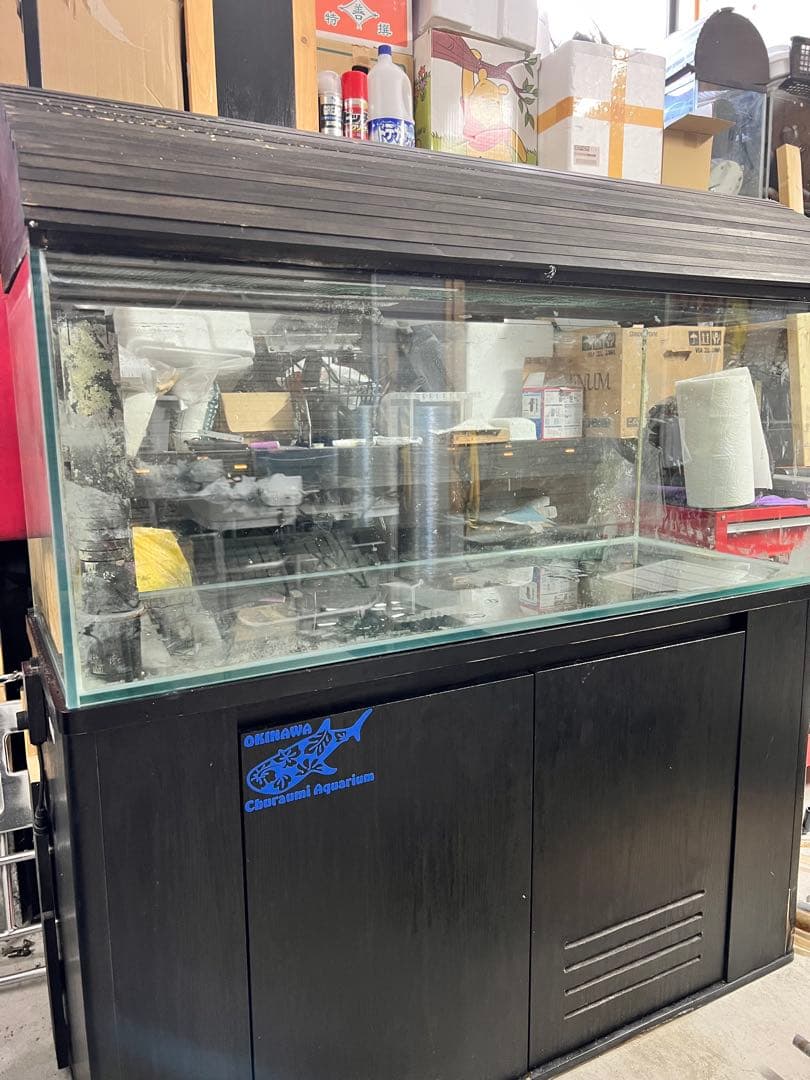 大型1200オーバーフロー水槽 木製キャビネット付き