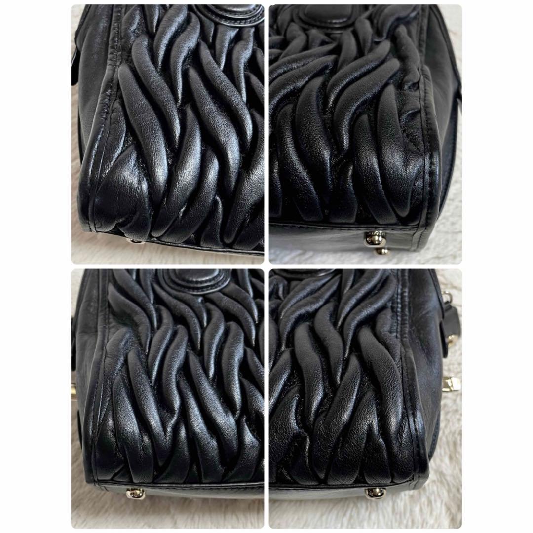 美品 COACH コーチ マディソン キルティング 2way ハンドバッグ 黒