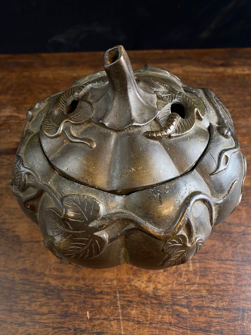 カボチャ型　銅香炉