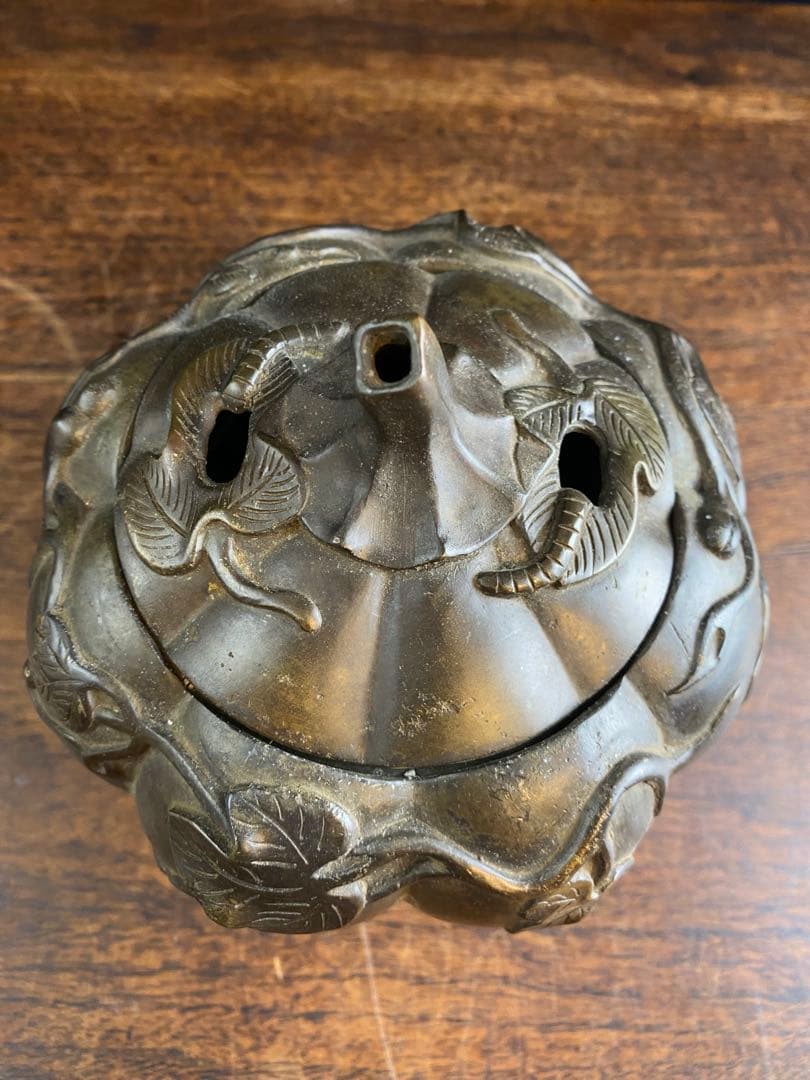 カボチャ型　銅香炉