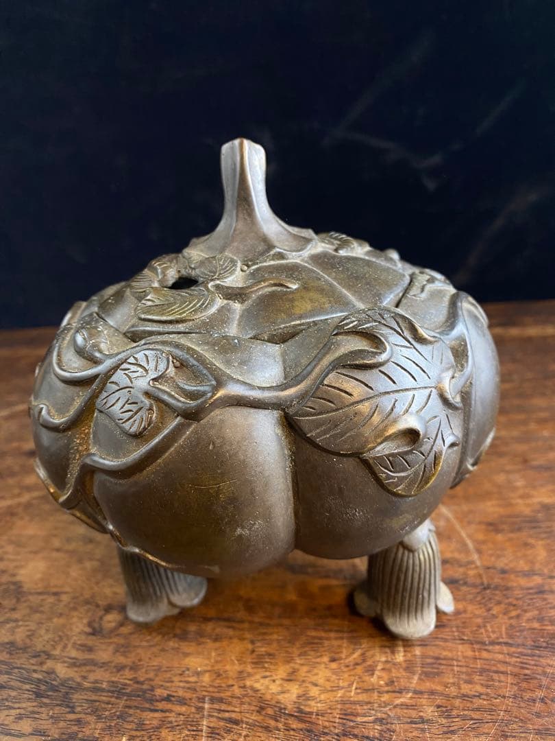 カボチャ型　銅香炉