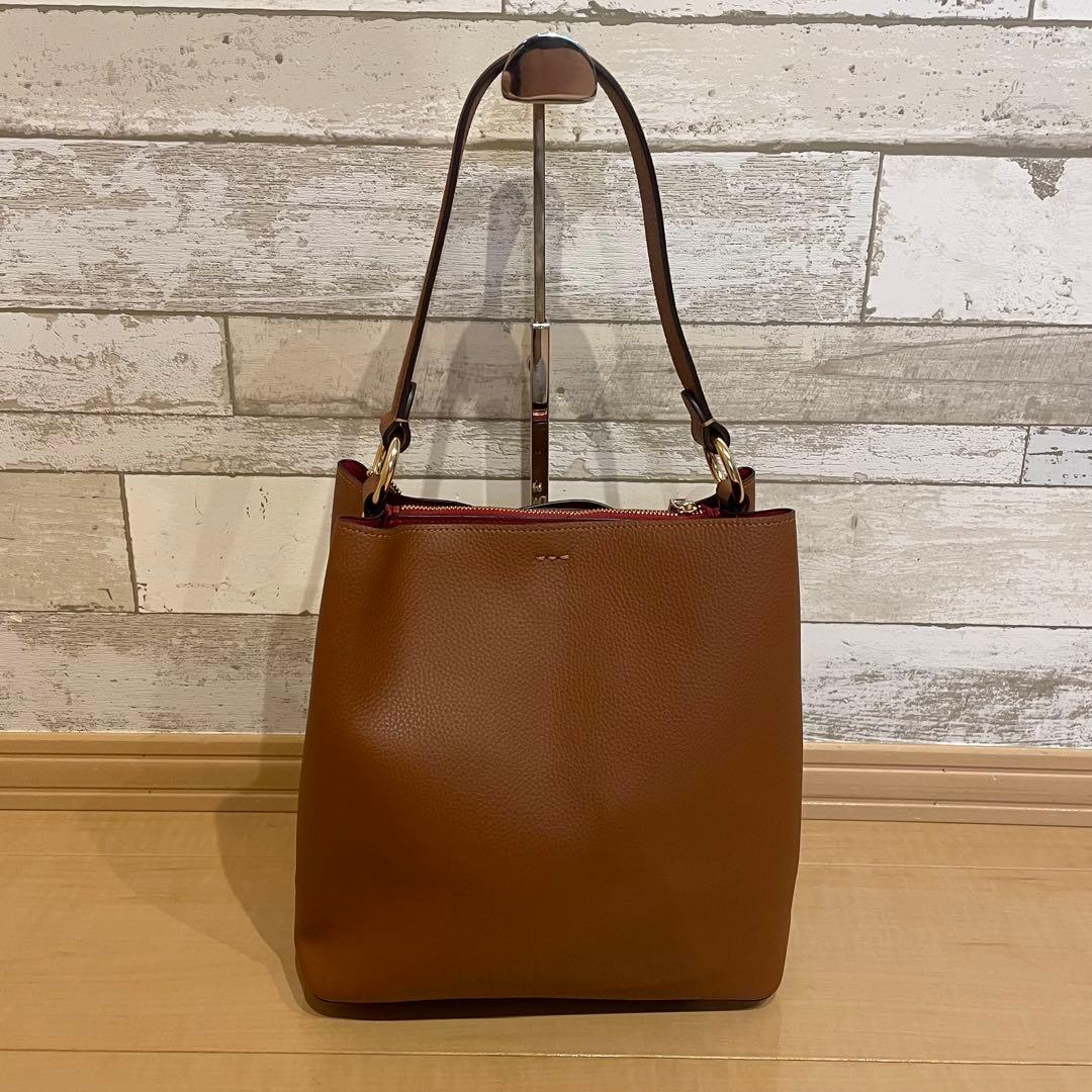 【数回使用程度】 COACH ショルダーバッグ 肩がけ ブラウン 91122