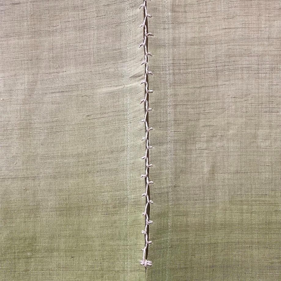 筒描き手染め暖簾【渦潮】麻のれん　巾80×181cm　本染　一点物　アンティーク