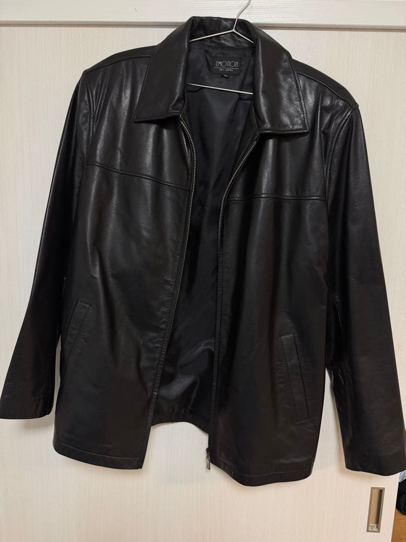 美品　XL程度　イタリアンレザー　シングルライダースジャケット　牛革
