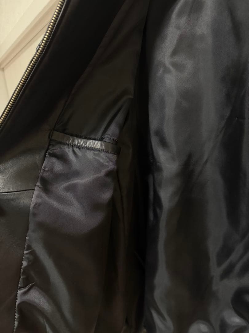 美品　XL程度　イタリアンレザー　シングルライダースジャケット　牛革