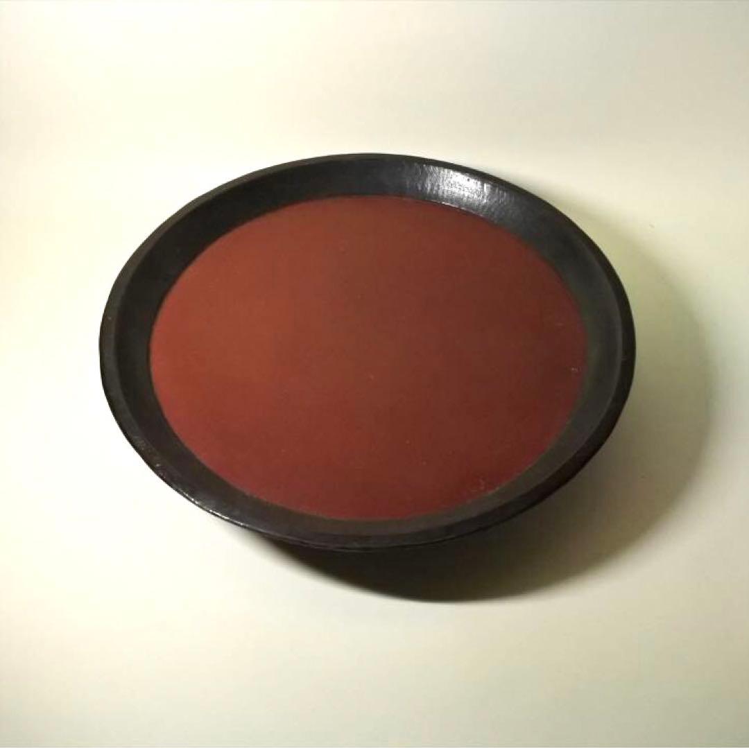 明治時代　時代盆　台　朱塗　骨董品　アンティーク