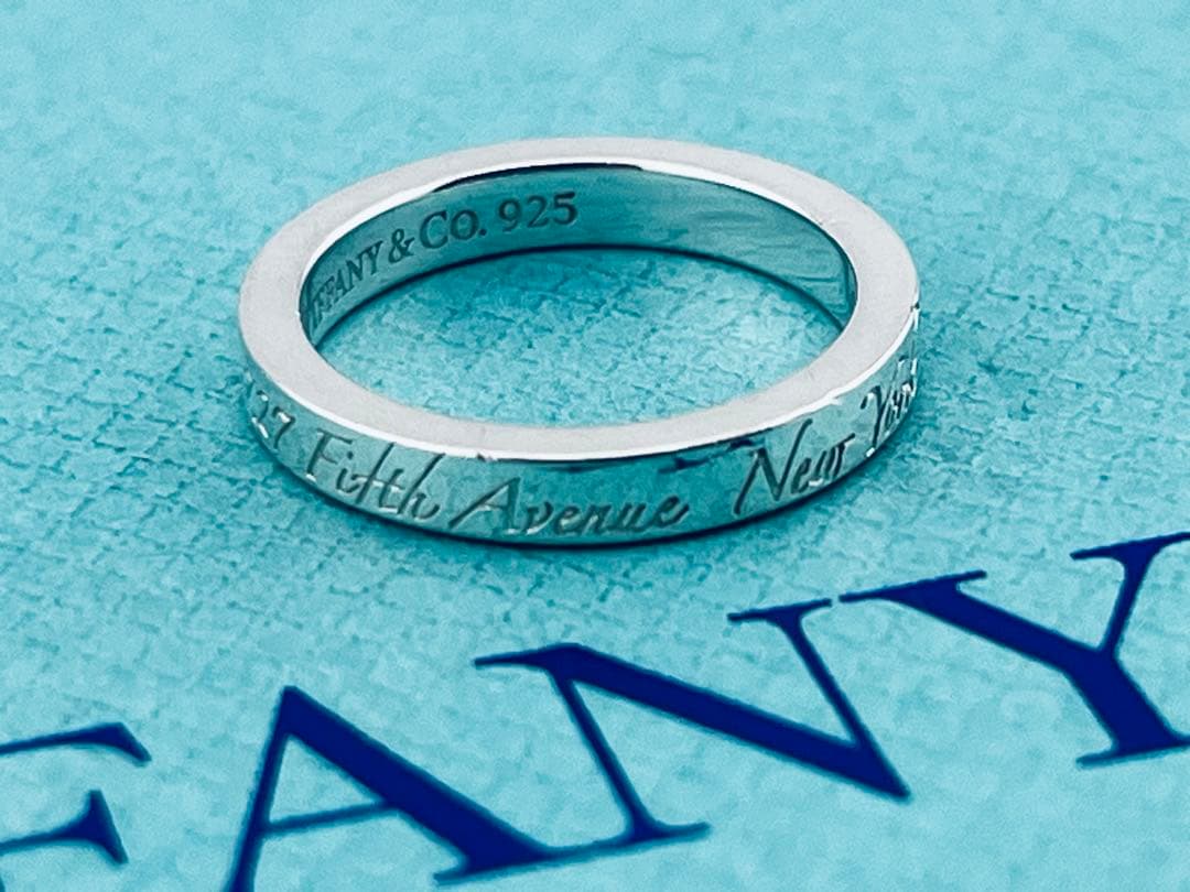c929 美品　ティファニー　NY ノーツ　ナロー　リング　925 約6号