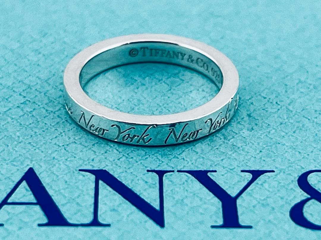 c929 美品　ティファニー　NY ノーツ　ナロー　リング　925 約6号