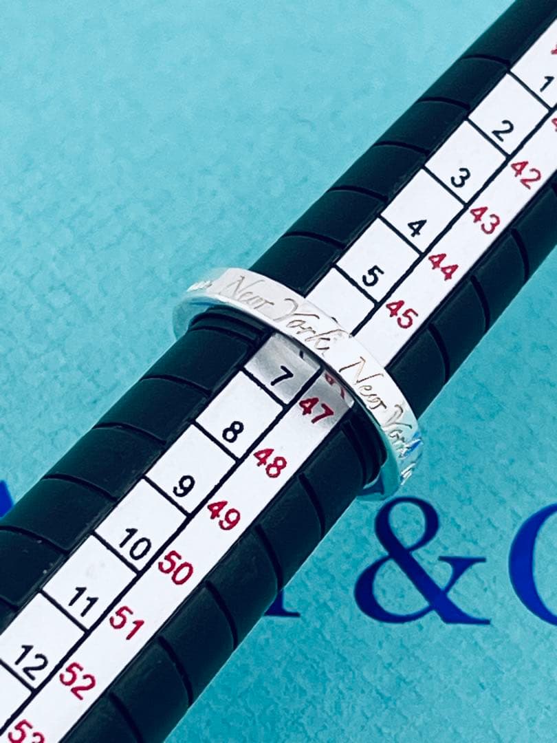 c929 美品　ティファニー　NY ノーツ　ナロー　リング　925 約6号