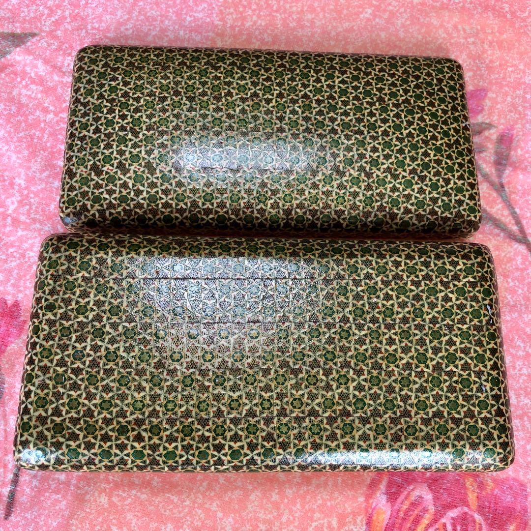 ③ ペルシャ 伝統工芸 ハータム カーリー 寄木細工 象嵌 ボックス 小物入れ